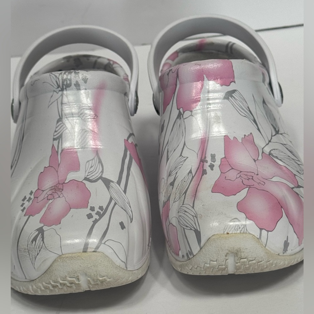Floral Pink and White Clogs